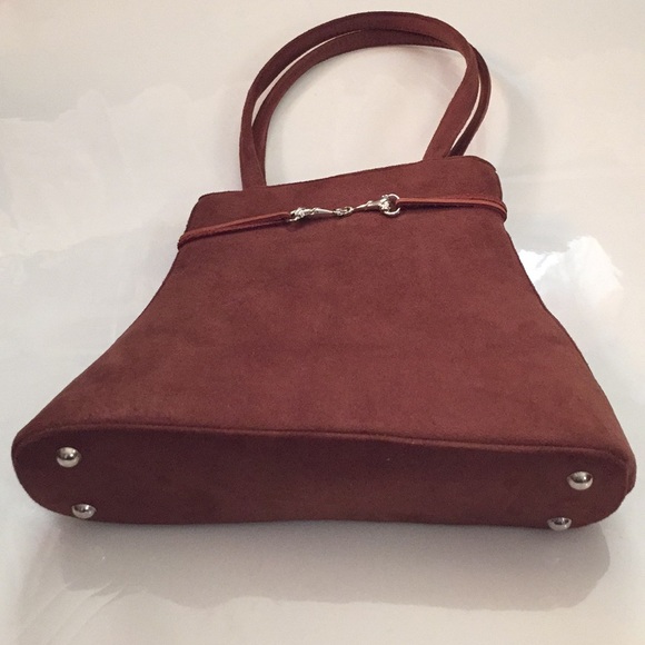 Equestrian suede-like Handbag- NWOT - Picture 3 of 5